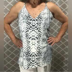 Black and White Snake Skin Racerback tank, adjustable straps women’s